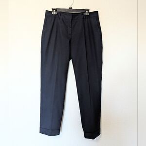 Lafayette 148 Navy Dress Pant Cuffed Hem Size 10